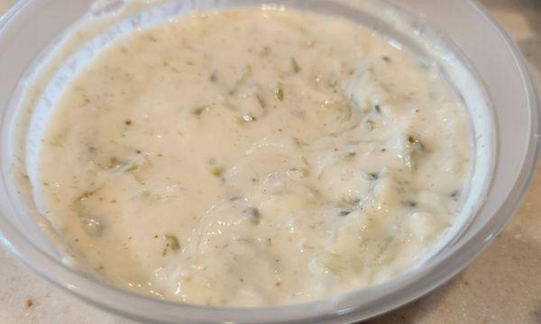 Raita - perfect for dipping in the naan.