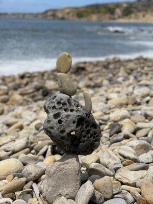 Rock balancing