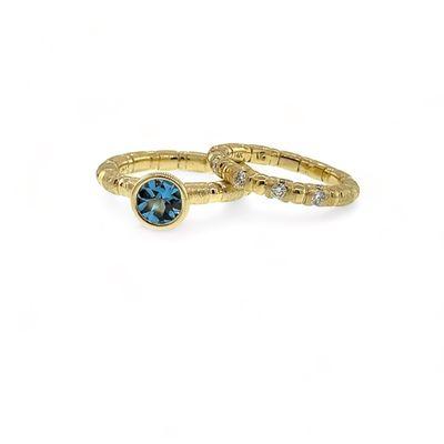 Stacks rings in color gemstones and diamonds by Voetsch