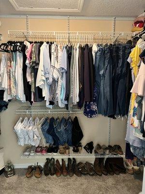 After picture of closet organizing