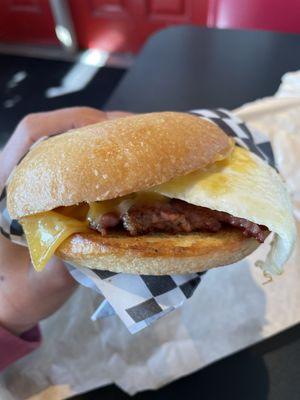 Breakfast sandwich with sausage