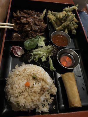 Ginger beef bento