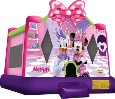 Minnie Mouse Jump available with a slid too! www.bounceyhouserentals.com