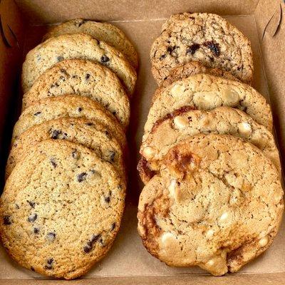 Chocolate Chip, White Chocolate Macadamia & Oatmeal Raisin Cookies