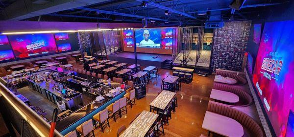 View overlooking the main bar area from upstairs lounge area