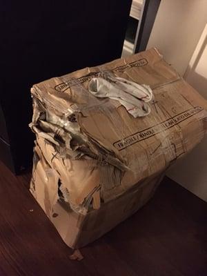 another box destroyed and all article wet