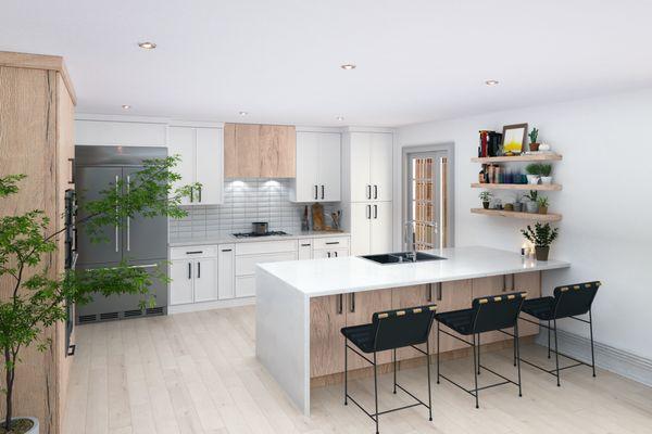 Slim White Shaker Kitchen Cabinets