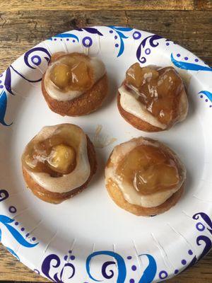 The donuts are mini but tasty.  It was a nice treat.