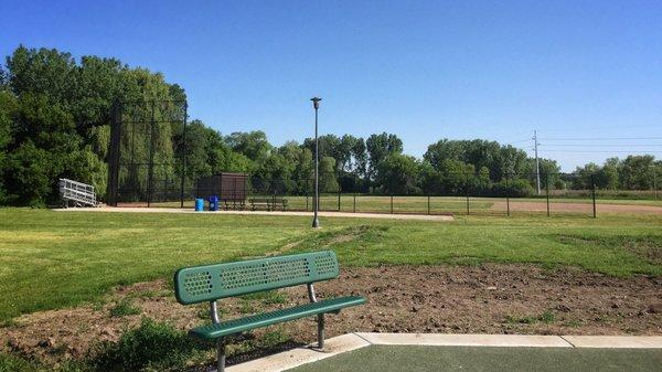 View of baseball diamond