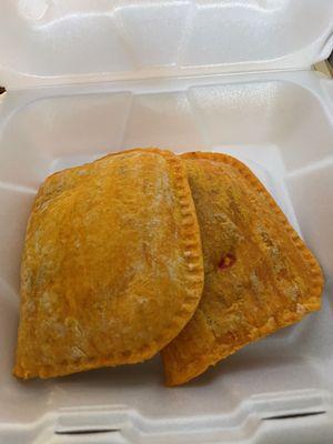 Regular and spicy Jamaican patties