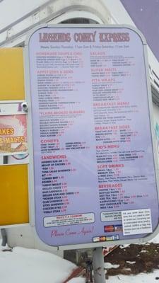 Drive Thru menu