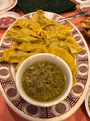 Steamed Dumplings with ginger sauce