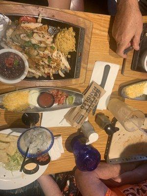 Top pic is Grilled Chicken Fajitas and the almost empty plate on the bottom was Bacon Ranch Quesadillas.