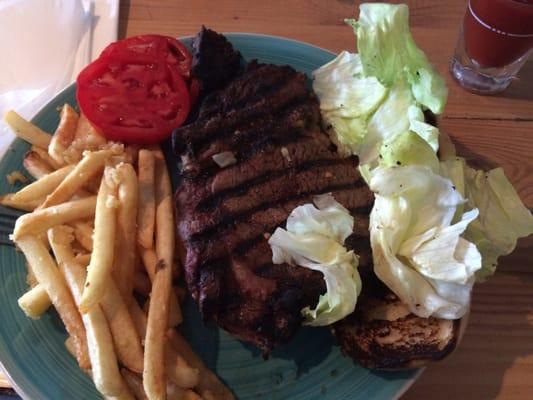 Steak sandwich and fries.. Good stuff.. $12.50