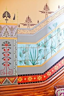 Egyptian Revival Stenciled Wall circa 1880