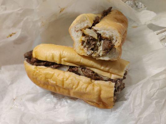 Cheesesteak made with ribeye steak yummy