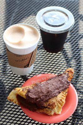 Pumpkin Chocolate Turnover ($4, not good), Chaider ($5.25, tastes like apple juice), Cold Pressed Coffee ($3.85, good)