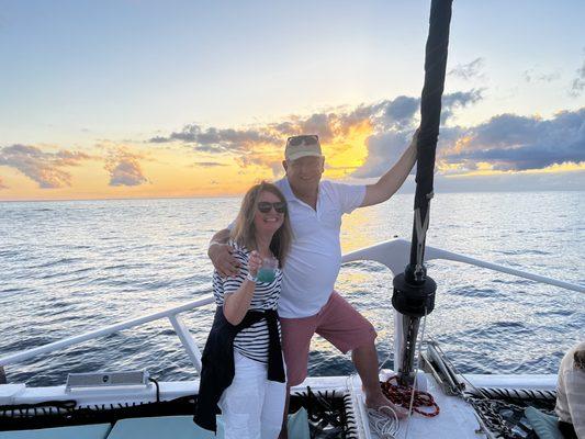 Beautiful sunset cruise, amazing sunsets and wonderful spinner dolphins put on a show for us!