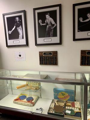 Wall of fame also sports antique table tennis paddles