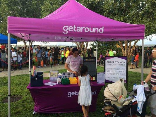 Getaround at Radio One's Back to School event with Gift Boxes.