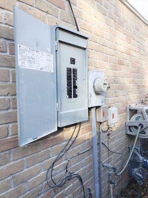 New electrical panel- Cable company relocated their lines after our installation.