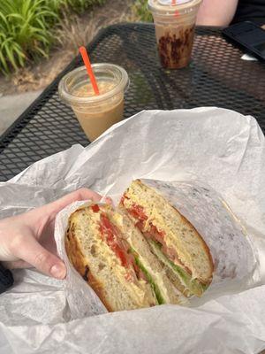 Hummus and Red Pepper sandwich