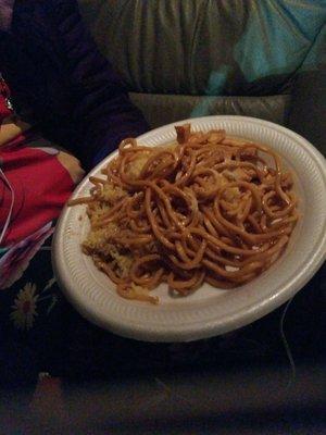 Tofu and plain fried rice and plain lomein