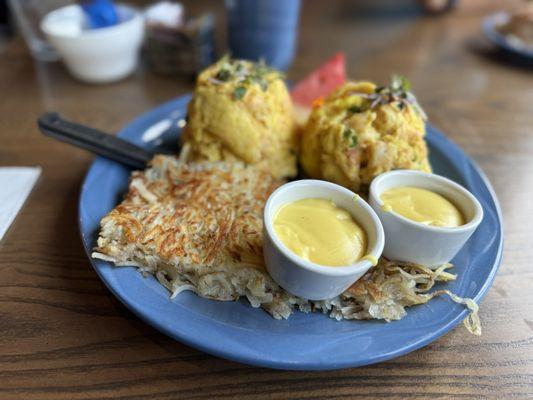 Shrimp and crab  eggs benedict