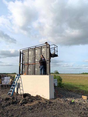 Setting up an LED Billboard. We take care of the Design work, Permitting, setup, etc. so that YOU (The Business Owner) can sit back & relax!