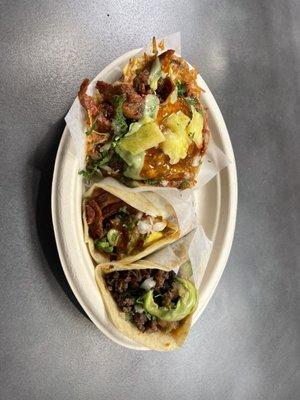 Al pastor Vampiro, Al Pastor taco, Carne Asada Taco