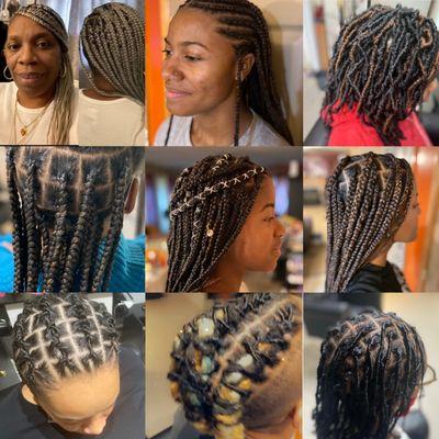 Box braids and locs