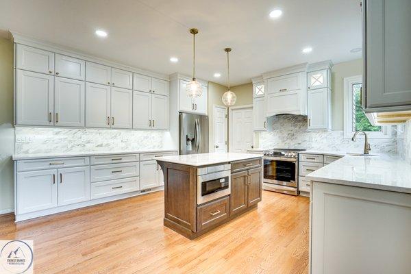 White and Espresso cabinets