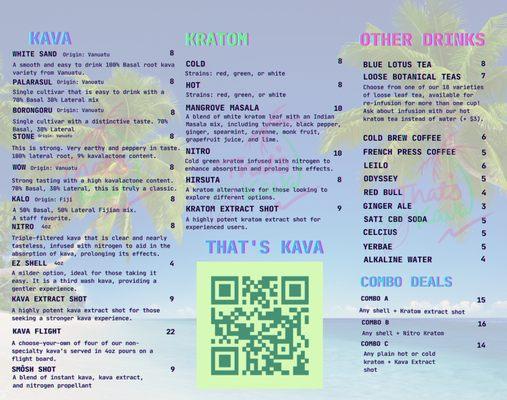 Kava Menu