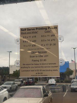 Self printing prices