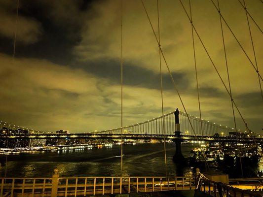 Summer night view of the Manhattan Bridge