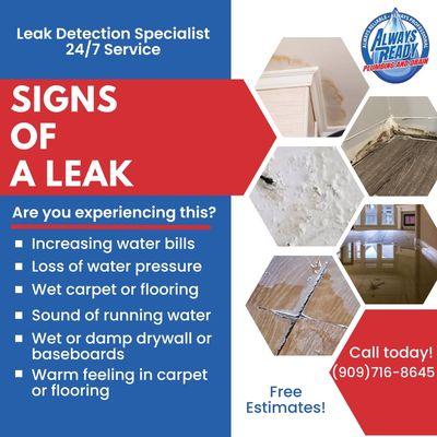 Signs of a leak