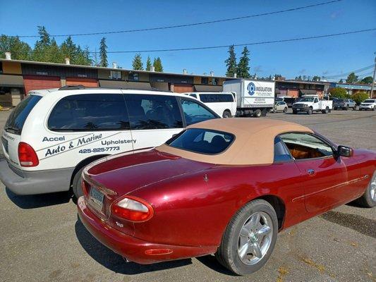 1999 Jaguar conv top and headliner enjoyed doing the job hated the reason of vandalism to replace for the costomer