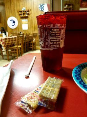 Ice tea at PASTIME GRILL in Barnesville, Georgia.