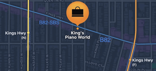 Kings Piano World Public Transportation