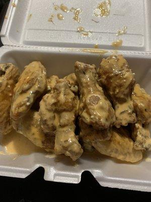 A dozen of their Cajun Blue Cheese Wings