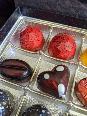 From the sampler box, these chocolates are works of art.