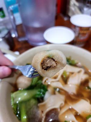 Inside the Fujianese/Fujannese (as they list) fish balls. Tasty and bouncy