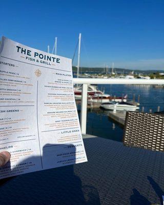 The menu and our view