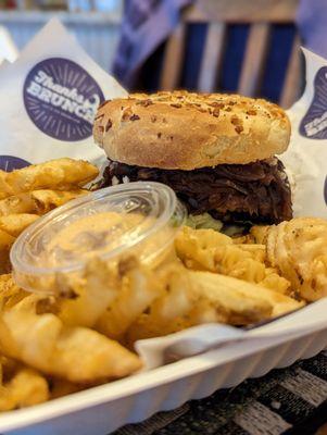 Burger and fries