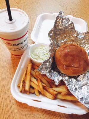 Double Patty Burger with slaw and fries + Oreo milkshake (best milkshake ever!)