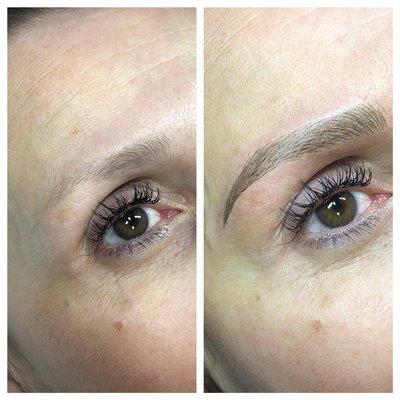 Before and after microblading