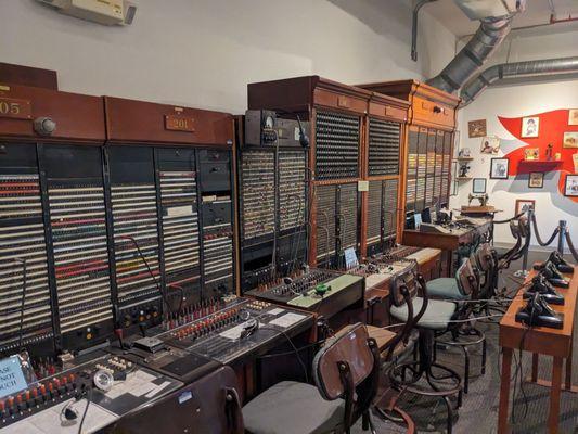 Very old phone operator switchboards