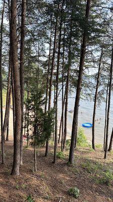 View from cabin to the private beach