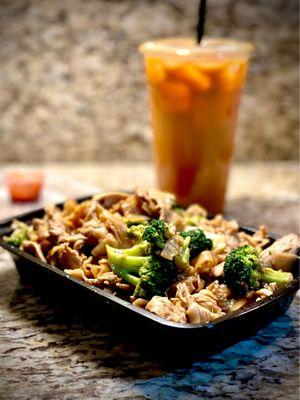 Pad See Ew & Thai Iced Tea