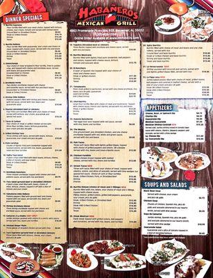 Full menu